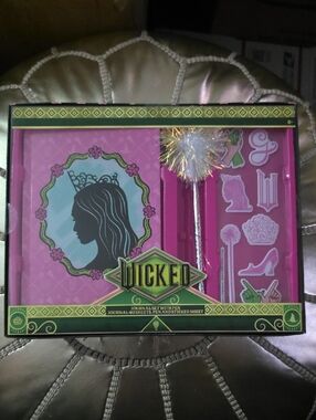 Universal Wicked Pink & Green Journal Set with Sparkle Pen and Stickers